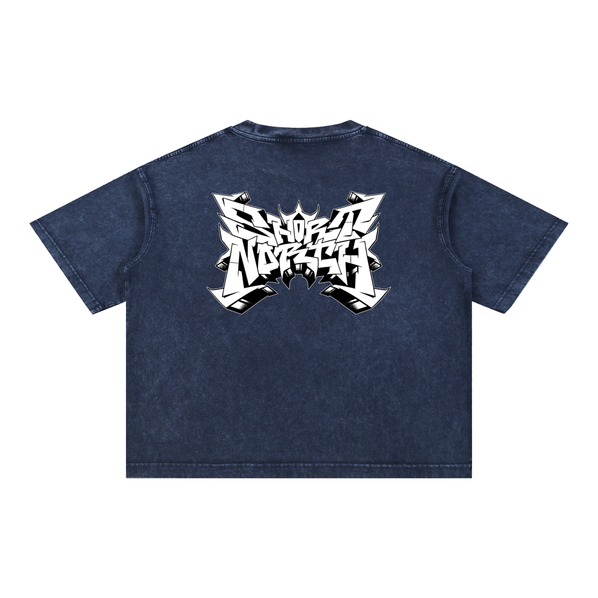 "Short North x SN Logo" Mineral Wash Boxy Cotton Tee