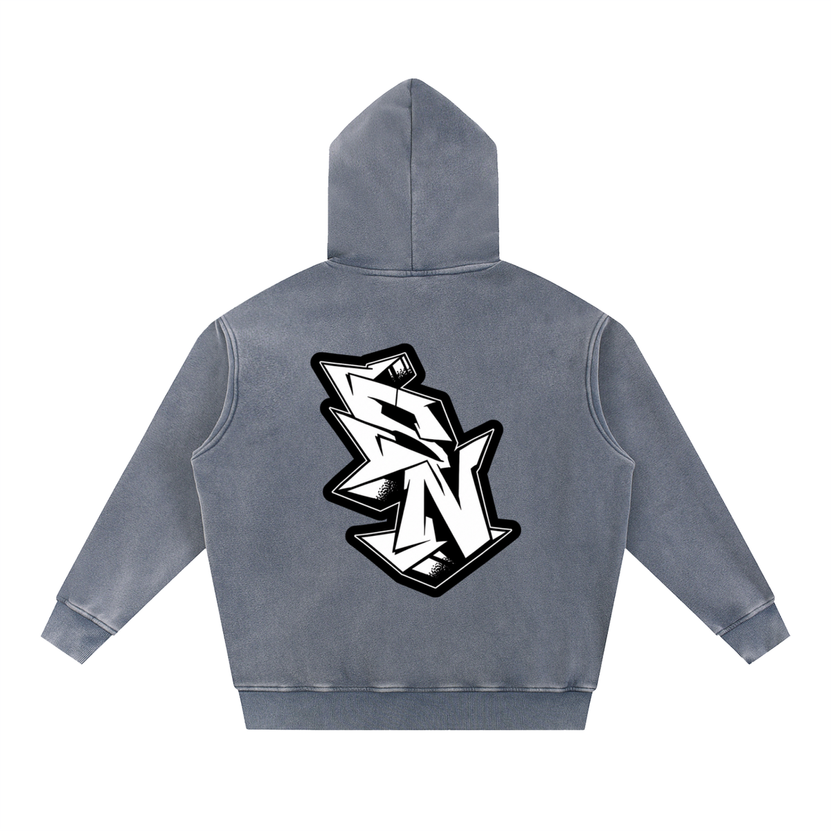 "Short North" Logo Snow Wash Fleece Oversize Hoodie
