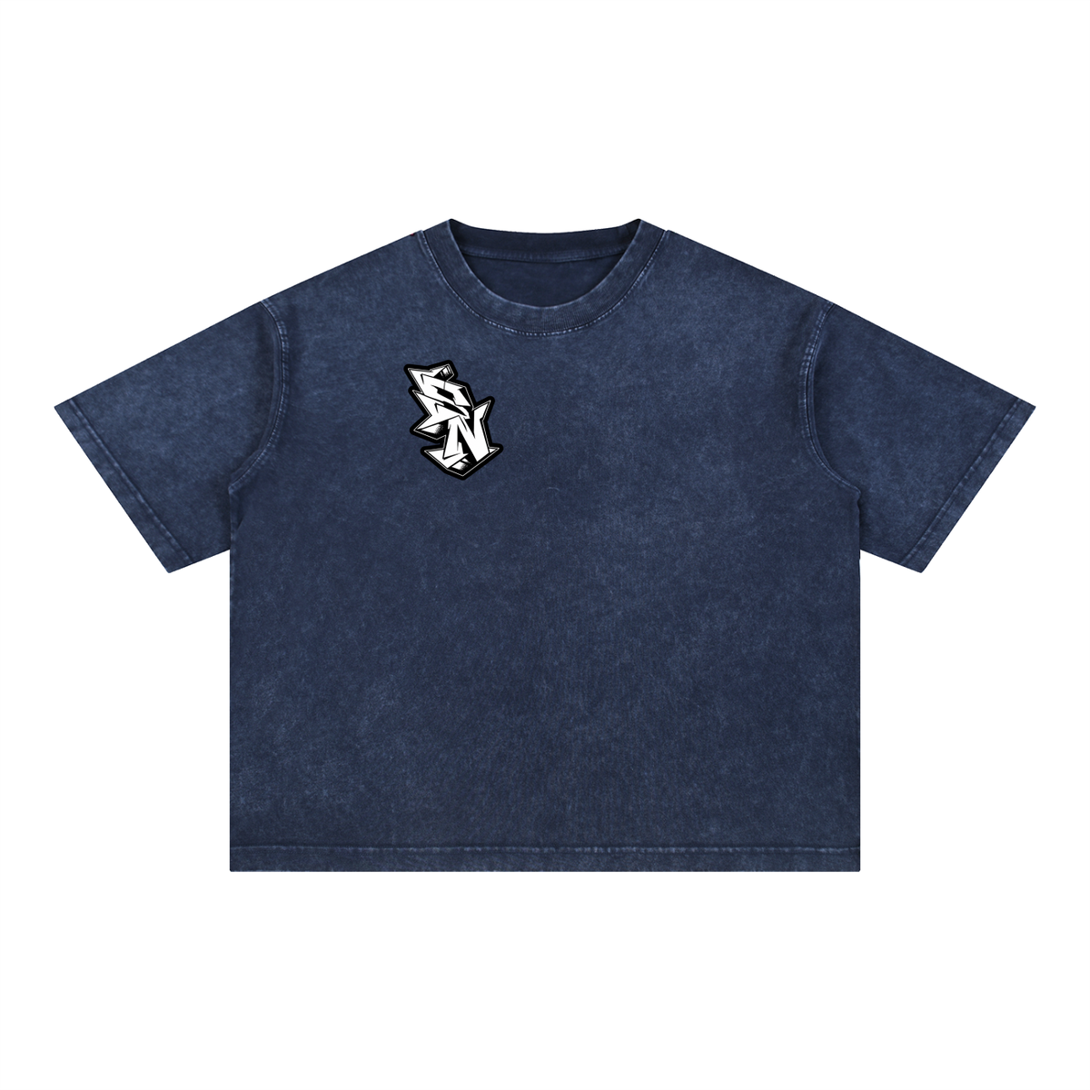 "Short North x SN Logo" Mineral Wash Boxy Cotton Tee