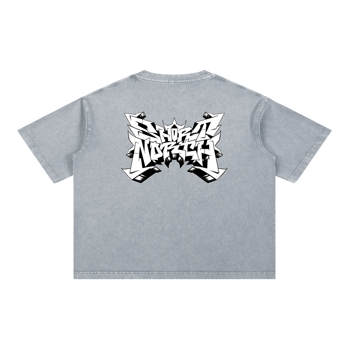 "Short North x SN Logo" Mineral Wash Boxy Cotton Tee