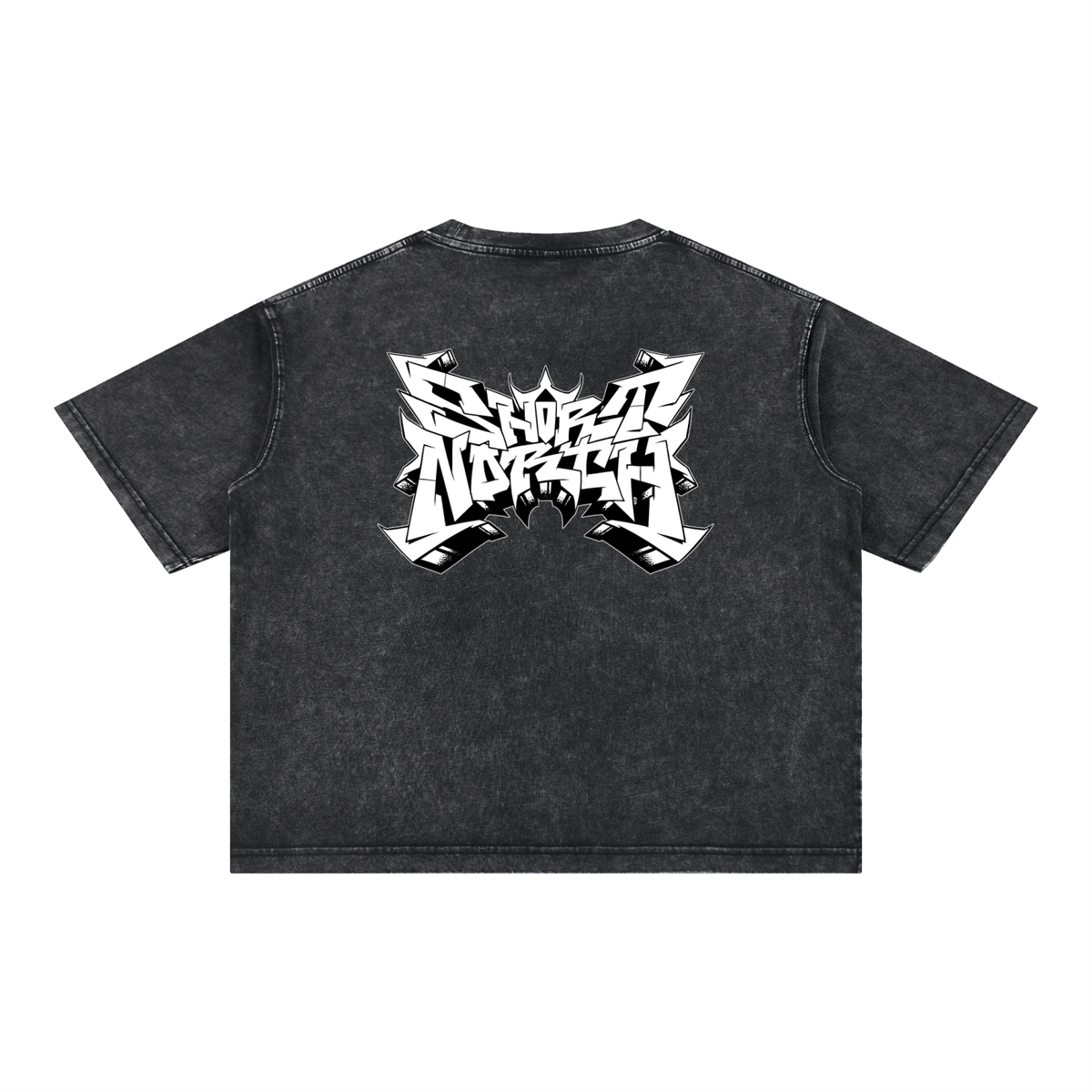"Short North x SN Logo" Mineral Wash Boxy Cotton Tee