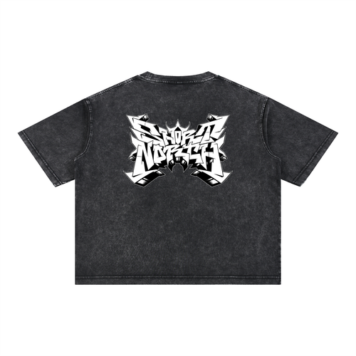 "Short North x SN Logo" Mineral Wash Boxy Cotton Tee