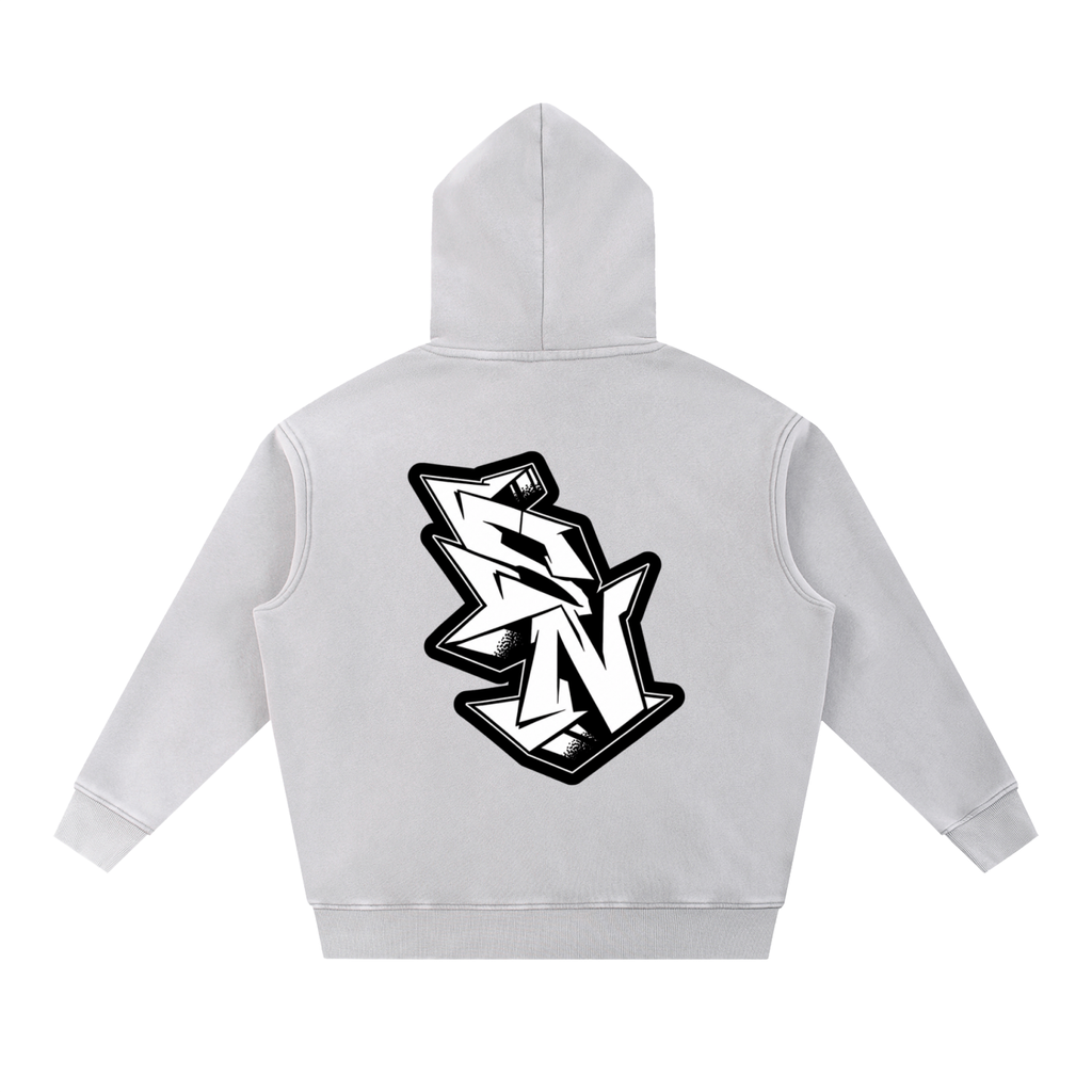 "Short North" Logo Snow Wash Fleece Oversize Hoodie