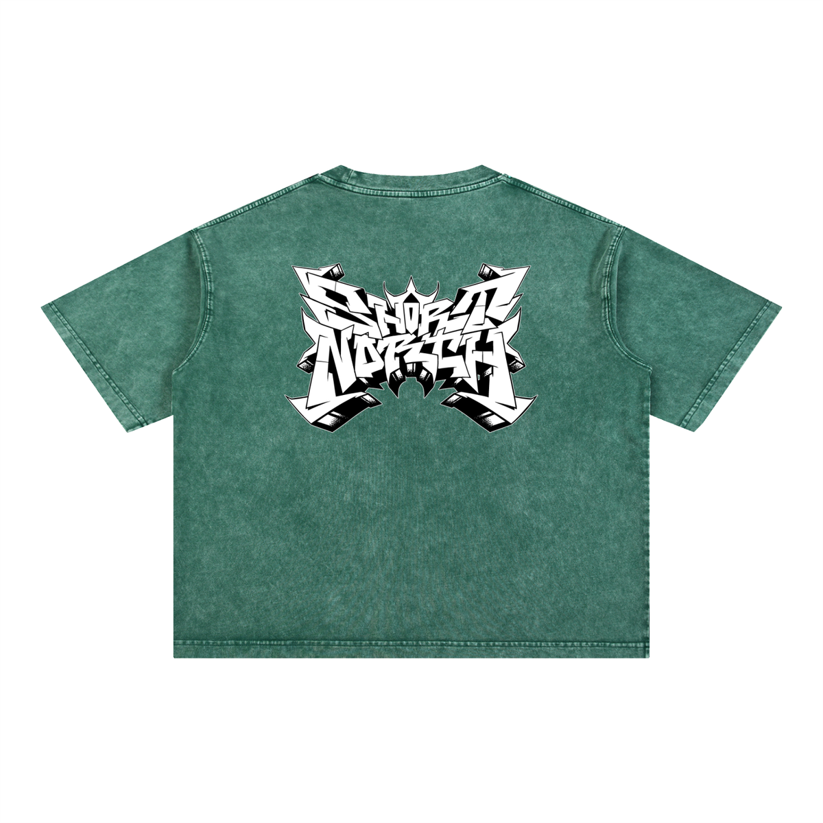 "Short North x SN Logo" Mineral Wash Boxy Cotton Tee