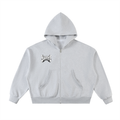“SN Emblem” Fleeced Full-Zip Boxy Hoodie